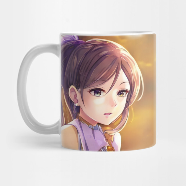 Beautiful brown hair anime school girl by animegirlnft