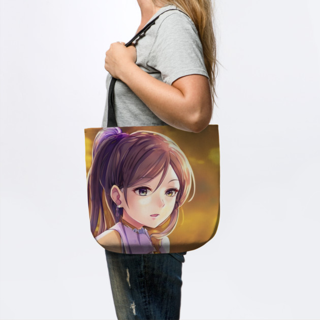 Beautiful brown hair anime school girl by animegirlnft