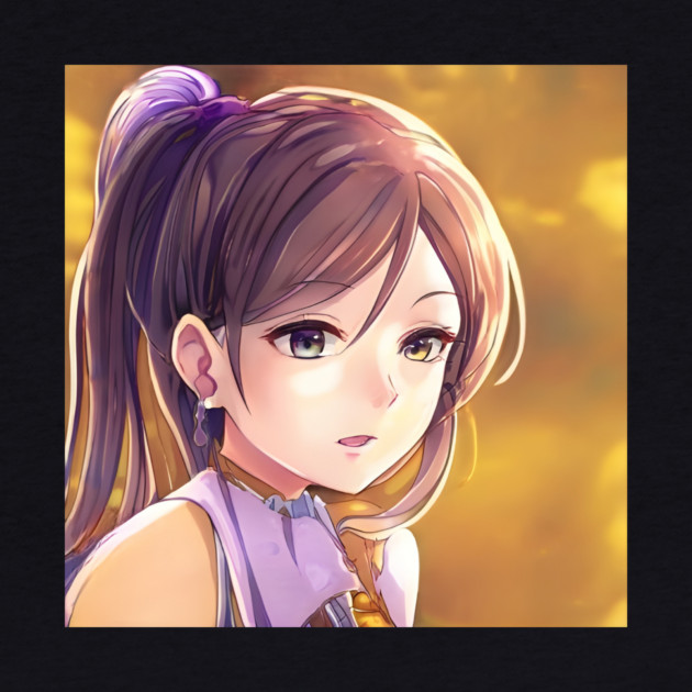 Beautiful brown hair anime school girl by animegirlnft