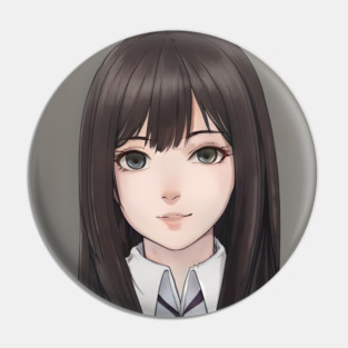 Black Hair Cute Anime High School Pretty Girl Pin