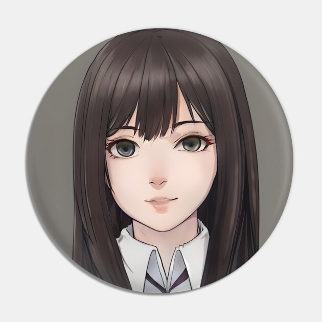 Black Hair Cute Anime High School Pretty Girl Pin by animegirlnft