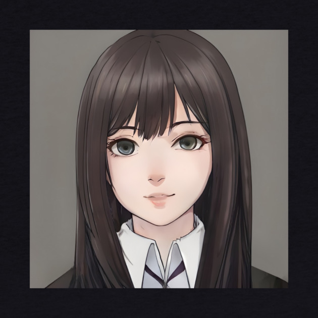 Black Hair Cute Anime High School Pretty Girl by animegirlnft