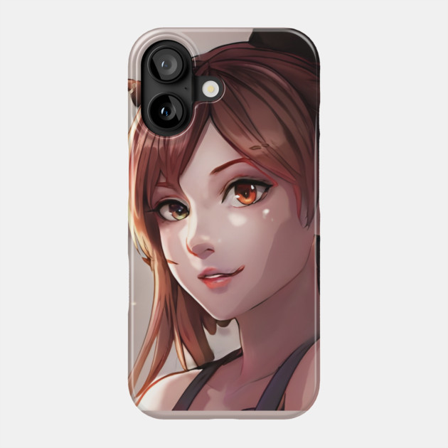 Beautiful brown hair waifu girl Phone Case by animegirlnft