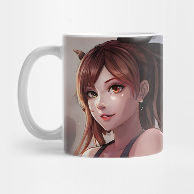 Beautiful brown hair waifu girl by animegirlnft