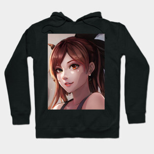 Beautiful brown hair waifu girl Hoodie
