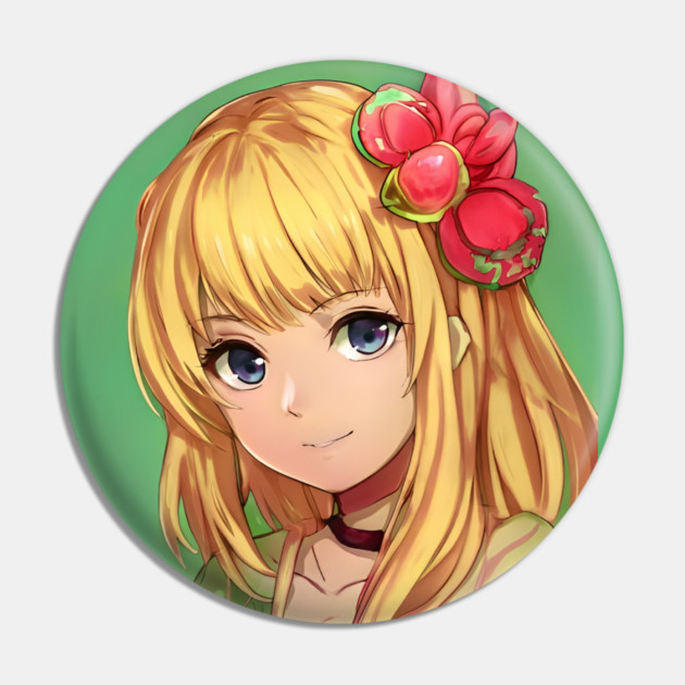 Blonde hair cute anime girl face Pin by animegirlnft