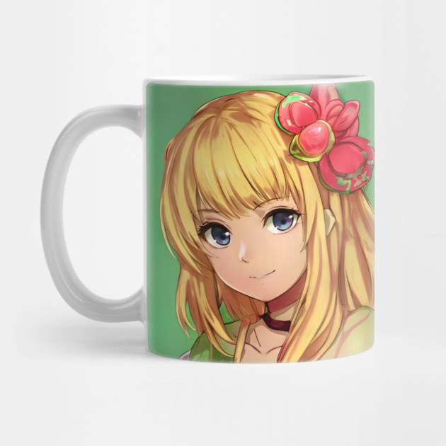 Blonde hair cute anime girl face by animegirlnft