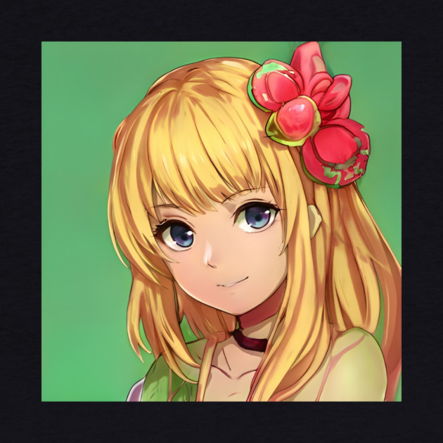 Blonde hair cute anime girl face by animegirlnft