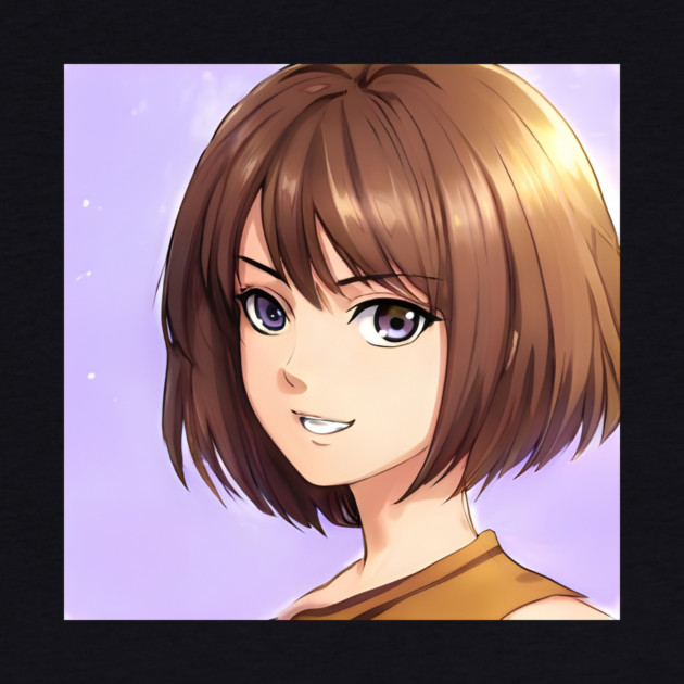 Cute Brown Hair Waifu Anime Girl by animegirlnft