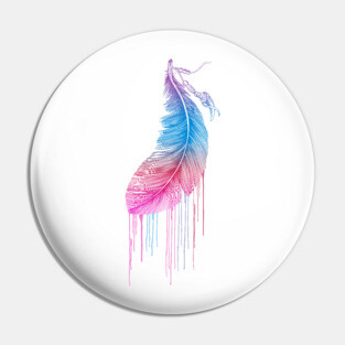 Rainbow Feather Pin