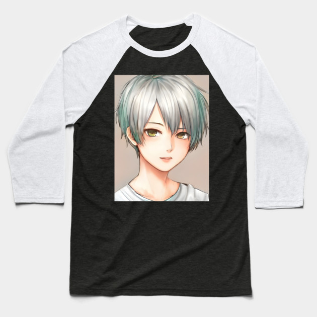 Green hair tomboy anime girl Baseball T-Shirt by animegirlnft