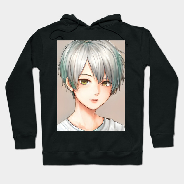 Green hair tomboy anime girl Hoodie by animegirlnft
