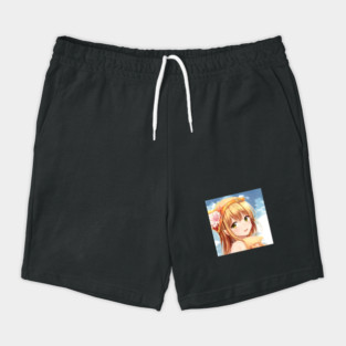 Cute anime face of blonde girl Shorts