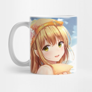 Cute anime face of blonde girl Mug