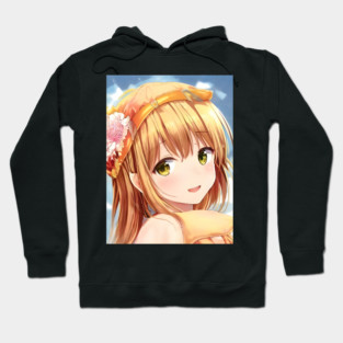 Cute anime face of blonde girl Hoodie