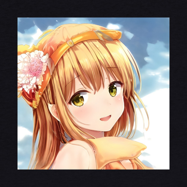 Cute anime face of blonde girl by animegirlnft