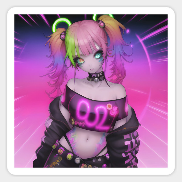 Sexy Cosplay Rave Kawaii Girl Sticker by animegirlnft