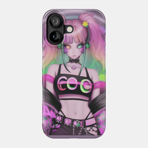 Sexy rave party anime girl Phone Case by animegirlnft