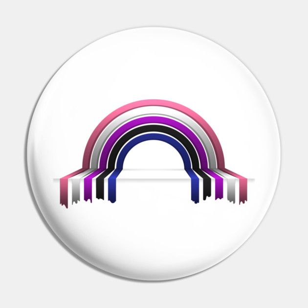 Gender Fluid Pride Flag 3D Drip Rainbow Design Pin by LiveLoudGraphics