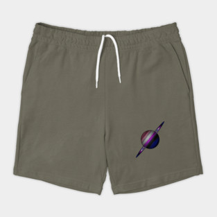 Planet and Rings in Gender Fluid Pride Flag Colors Shorts