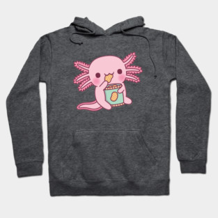 Cute Axolotl Eating Potato Chips Hoodie