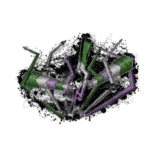 Grunge Graffiti Genderqueer Lightning and Arrows T-Shirt