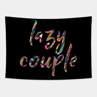 Colorful Lazy Couple Tapestry