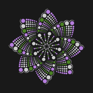 Seamless Repeating Geometric Mandala Dot Art Genderqueer Pride Pattern T-Shirt