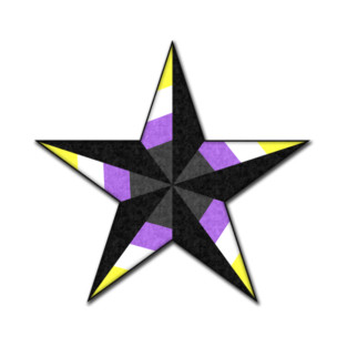 Non-Binary Pride Flag Colored Nautical Star T-Shirt