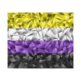 Abstract Fractal Triangles Non-Binary Pride Flag Pattern T-Shirt