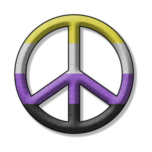 Peace Pride design in Non-Binary pride flag colors T-Shirt
