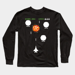 Pixel Art Retro Video Game Spy Balloon Long Sleeve T-Shirt
