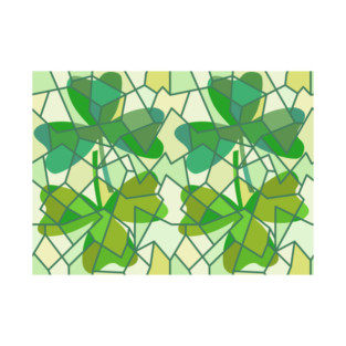 Shamrock Fragments Pattern T-Shirt