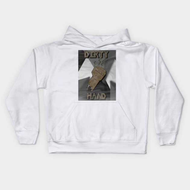 Dirty Hand Fan Art Kids Hoodie by Lou Johnson