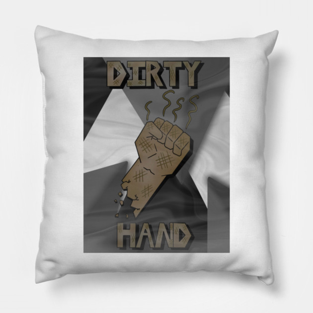 Dirty Hand Fan Art Pillow by Lou Johnson
