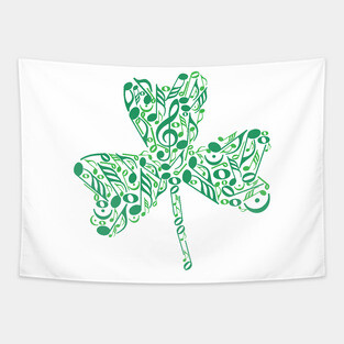 Shamrock Music Notes Tapestry