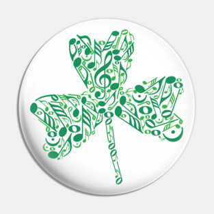 Shamrock Music Notes Pin