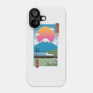 Shinkansen Train in Mt. Fuji Japan Phone Case