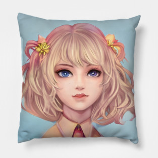 Pretty blonde anime girl Pillow
