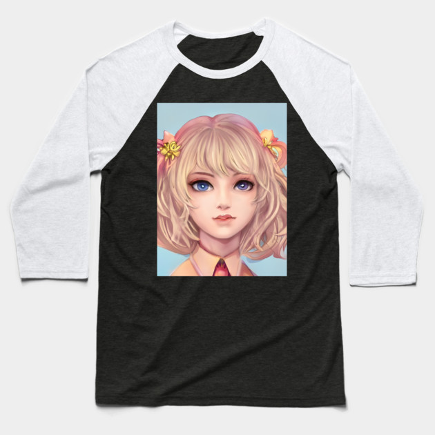 Pretty blonde anime girl Baseball T-Shirt by animegirlnft