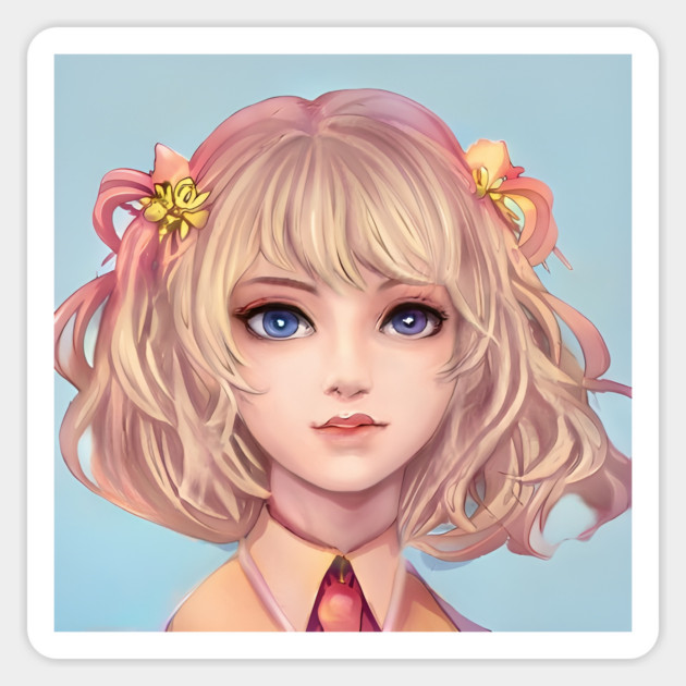 Pretty blonde anime girl Sticker by animegirlnft