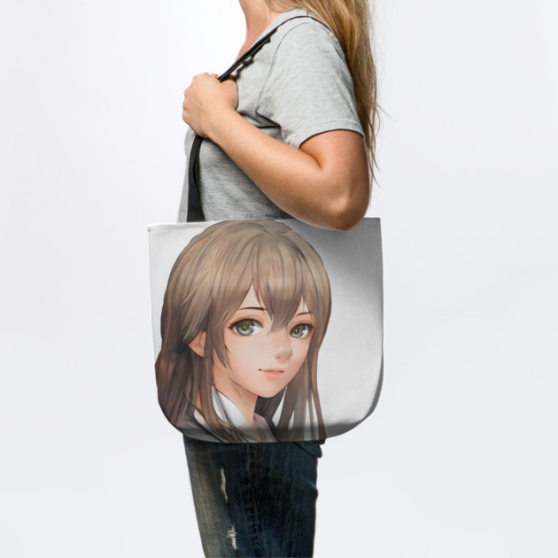 Beautiful brown hair waifu anime high school girl by animegirlnft