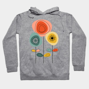 Mid Century Modern Flowers 1 Hoodie