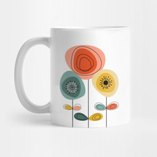 Mid Century Modern Flowers 1 Mug