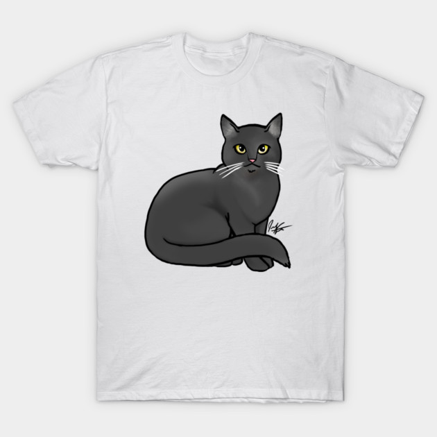 Cat - British Shorthair - Black T-Shirt by Jen's Dogs Custom Gifts and Designs