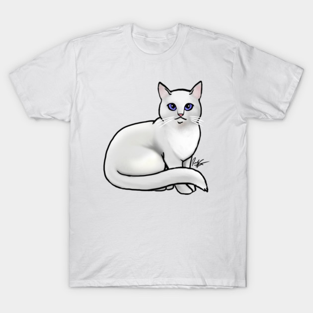 Cat - British Shorthair - White T-Shirt by Jen's Dogs Custom Gifts and Designs