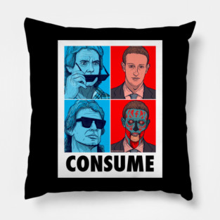 PUT ON THE GLASSES - THEY LIVE + ZUCKERBERG Pillow