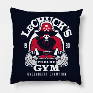 Ye Olde Gym - Pirate Body Building - Retro Video Game Pillow