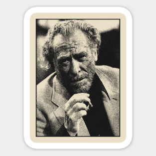 Charles Bukowski - Vintage Pencil Drawing Style Sticker