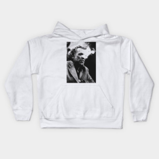 Charles Bukowski Smoke - Vintage Pencil Drawing Style Kids Hoodie